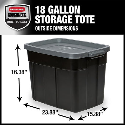 Rubbermaid 18 GAL 6 Pack Garage Storage Bins - Image 3