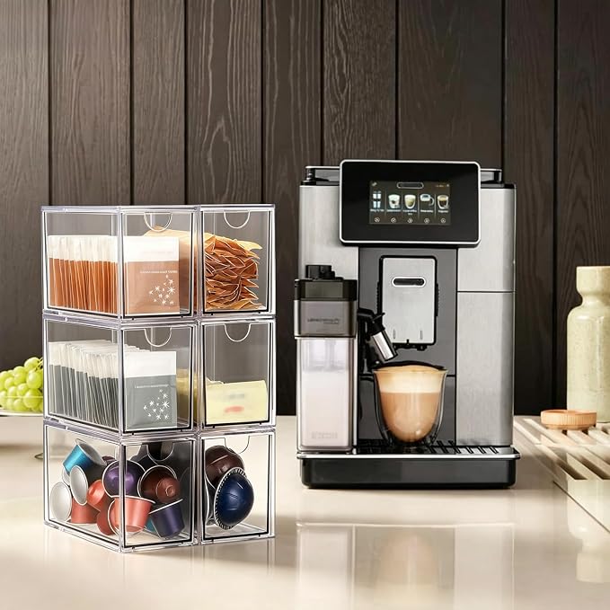 ELLDOO 6 Drawers Tea Bag Organizer, Coffee Pod Snack Storage - Image 9