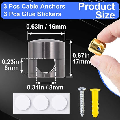 3 Sets Charger Holders for Cords, Adhesive Metal Cord Clips, Cable Management - Image 2