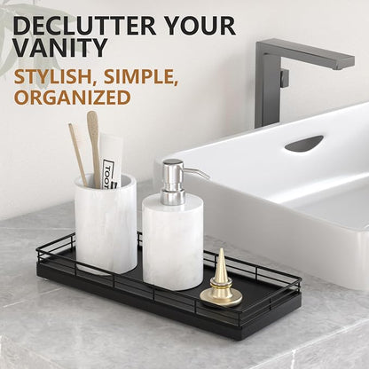 Bathroom Tray for Counter Top Organizer – Oak Wood Vanity Tray - Image 3