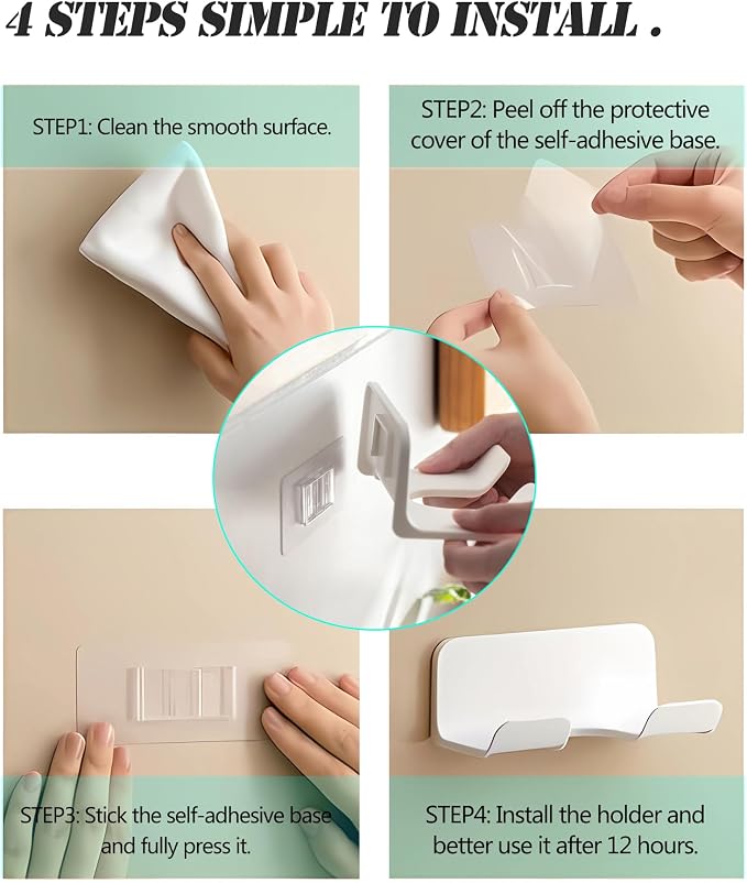 Universal Hair Dryer Holder, Blow Dryer Hanger Wall Mount - Image 3