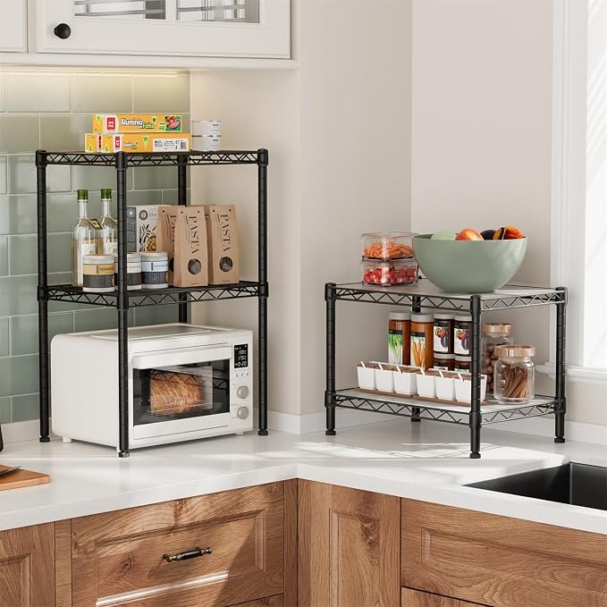 Golpart Small 2 Tier Shelves Storage Wire Shelving Unit Metal Shelf Gasket | 2 - Image 7