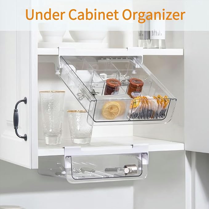 vacane Under Shelf Organizer, Under Shelf Storage Drawer Pull Out, Under - Image 2