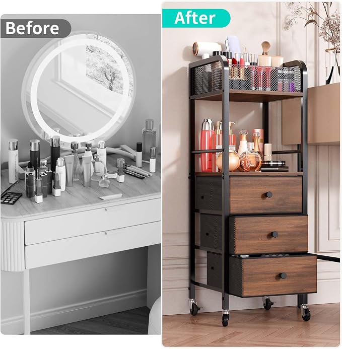 HapiRm Rolling Makeup Cart Organizer - Image 3