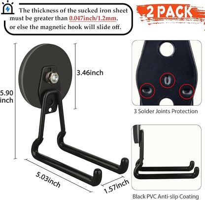ULIBERMAGNET New Updated Gaint Magnetic Hooks, 2 Pack Heavy Duty Large Magnetic - Image 2