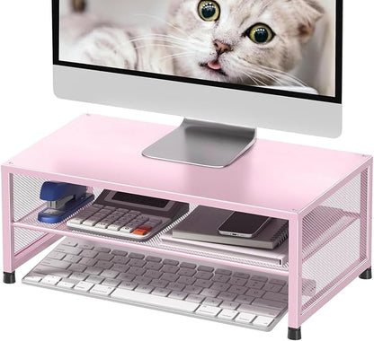 Desk Organizers and Accessories, 2-Tier Metal Computer Monitor Stand Riser - Image 8