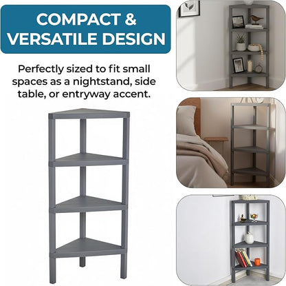 Honey-Can-Do 4-Tier Plastic Corner Storage Shelf, kitchen or office - Image 7