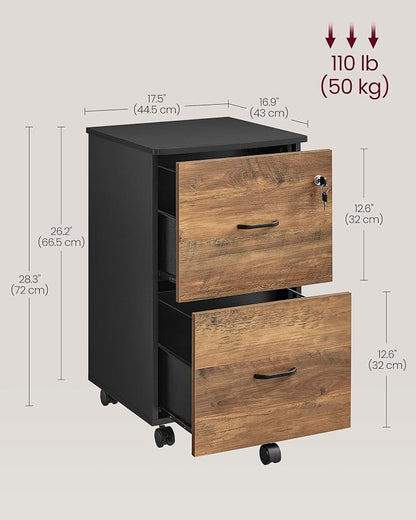 VASAGLE 2-Drawer File Cabinet, Locking Filing Cabinet - Image 3