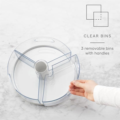 YouCopia Crazy Susan Lazy Susan Organizer, 3 BPA-Free Removable Clear Bins - Image 2
