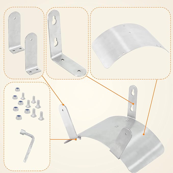 Gardzen Stainless Steel Hose Holder, Wall Mount Garden Hose Bracket Hanger - Image 3