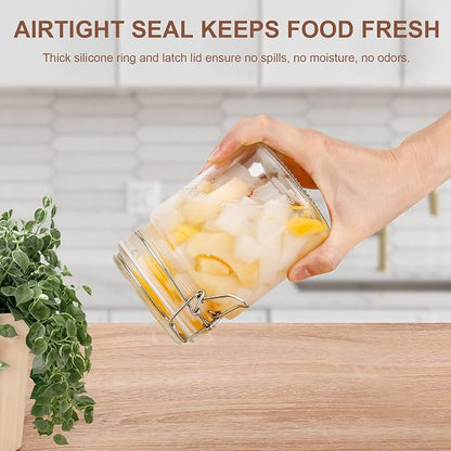 25oz Airtight Glass Jars with Lids, Beans & Spices - Image 3
