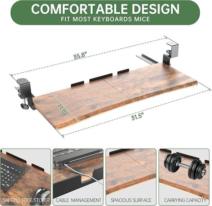 Extra Large Keyboard Tray Under Desk - Image 8