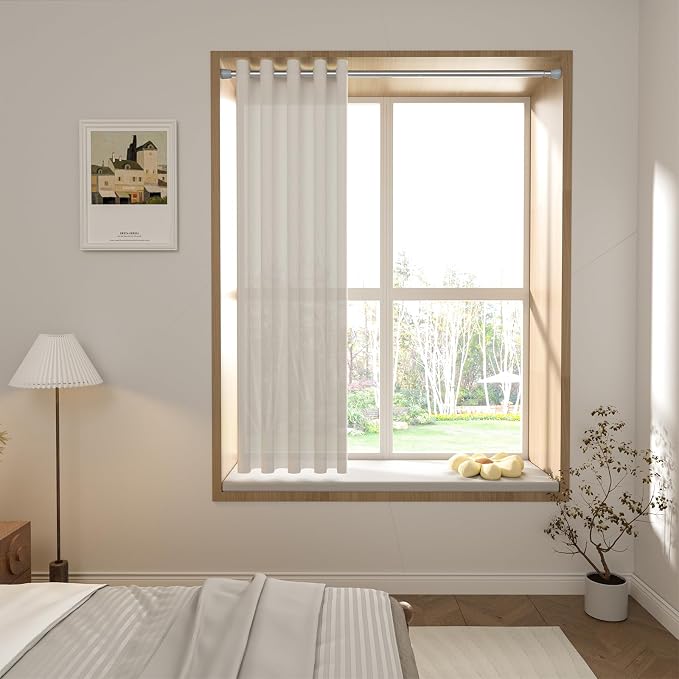 2 Pack Silver Tension Curtain Rod - Image 4