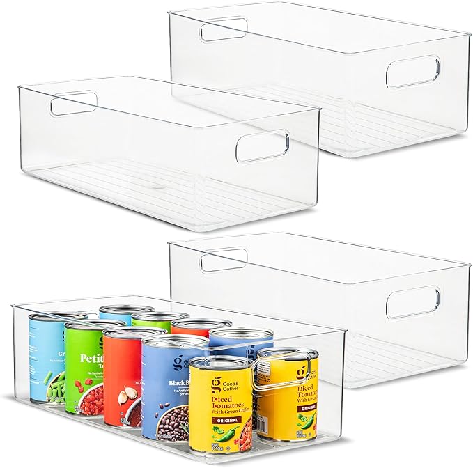 primebox Plastic Food Storage 4 Pack Clear Container Bin by primebox