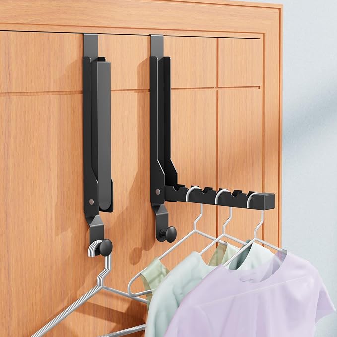 BAKON Over The Door Hanger Folding Clothes Drying Rack, Folding Hanging Coat - Image 2