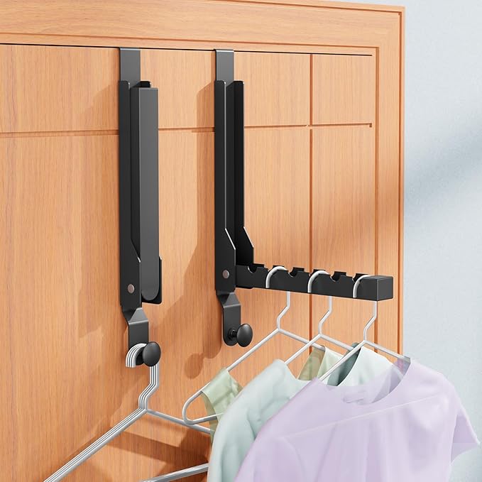 BAKON Over The Door Hanger Folding Clothes Drying Rack, Folding Hanging Coat - Image 2