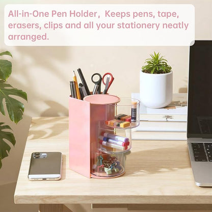 Clear Hair Accessories Organizer & Hair Brush Holder, Rotatable Makeup Brush - Image 6