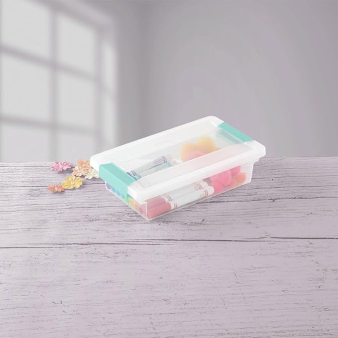 Sterilite Clip Box, Stackable Clear Plastic Bins- Small, Arts or Crafts Supplies - Image 8