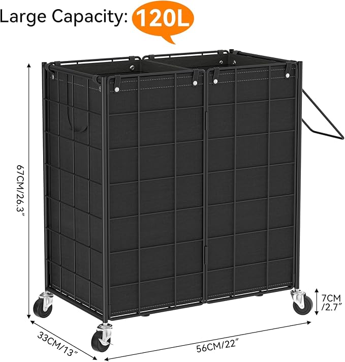 WOWLIVE Double Laundry Hamper - Image 4