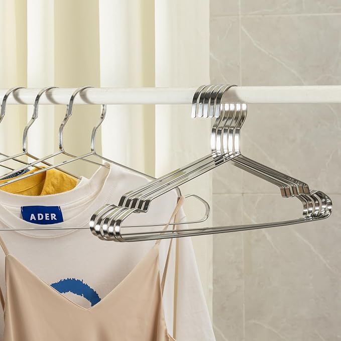 Jiang&Rong 20 Pack Stainless Steel Hangers, 16.5 Inch Heavy Duty Metal Coat - Image 7