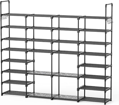 Mavivegue Extra Large Shoe Rack, 8 Tier 4 Rows 72-76 Pairs Big Tall Metal Shoe by Mavivegue