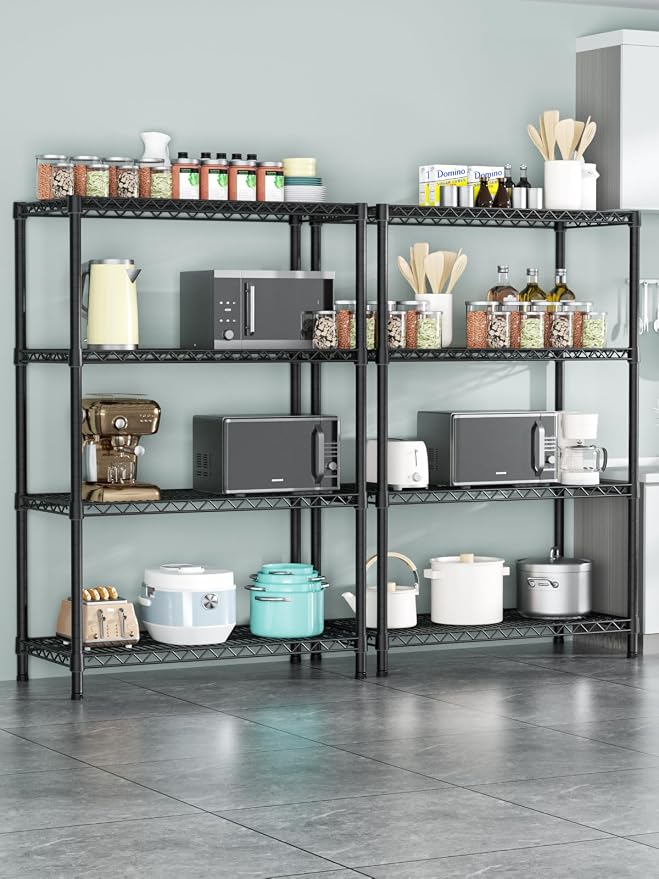 4 Tier Heavy Duty Shelves Adjustable Storage Shelf Organizer Metal Garage Wire - Image 2