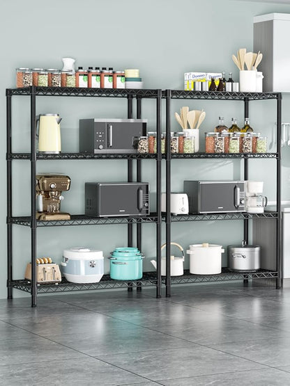 4 Tier Heavy Duty Shelves Adjustable Storage Shelf Organizer Metal Garage Wire - Image 2