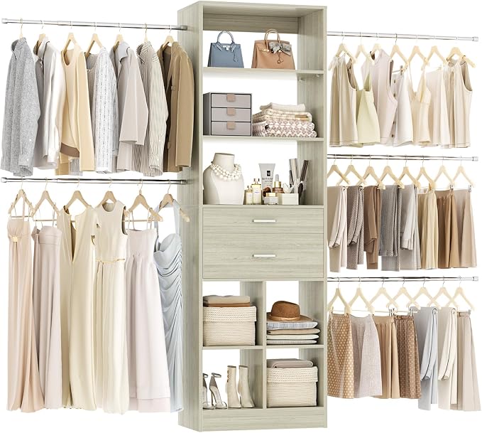 Besiost Closet System, 4-8 FT Closet Organizer Systems by Besiost