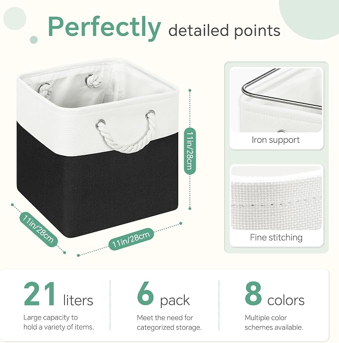 FinishingBo 11 inch Cube Storage Bin - Image 4
