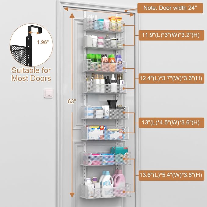 VyGrow Over The Door Organizer, 8-tier Metal Door Organizer Hanging - Image 3
