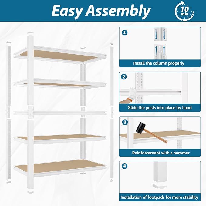 PrimeZone 36" W x 16" D x 72" H Closet Storage Shelves - Image 8