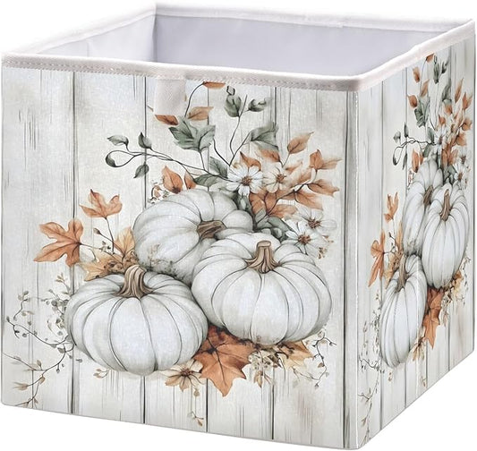 White Pumpkin Wood Closet Organizers Storage Cubes Storage Bins Shelf Baskets by Unknown