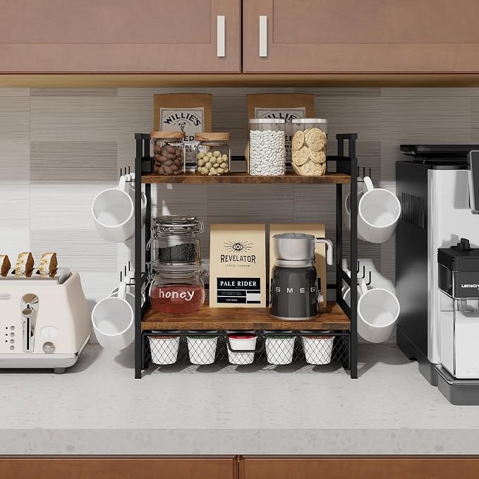 Coffee Bar Organizer, 3 Tier Coffee Station Organizer - Image 8