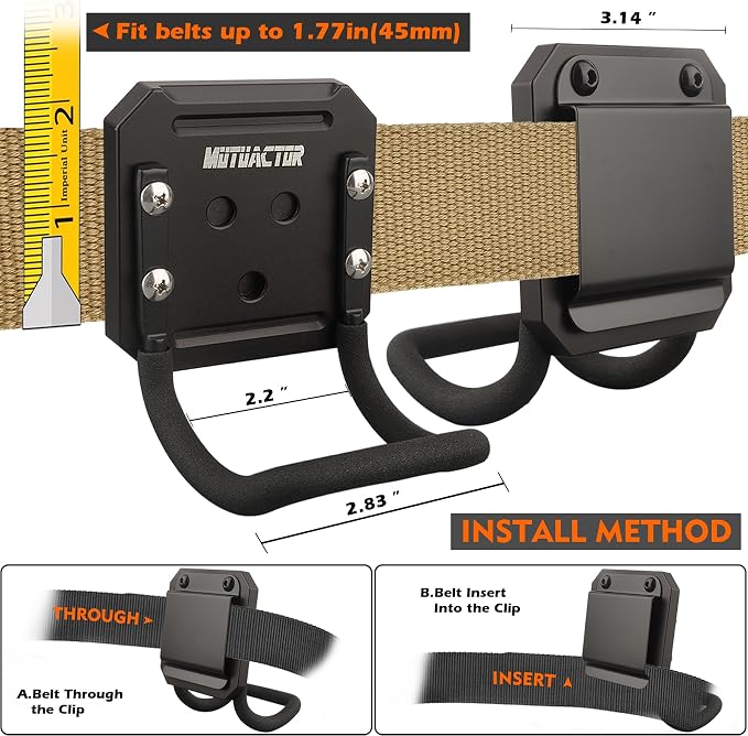 MUTUACTOR Hammer Holder Belt Clip, Non-Slip Tough Tool Clip Drill Holder - Image 5