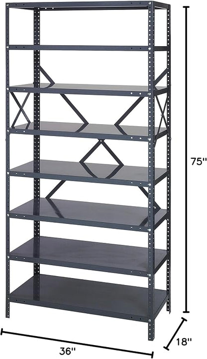 QUANTUM STORAGE SYSTEMS 75-1836-8 IRONMAN Solid Heavy Duty 8 Shelves 75" H x - Image 2