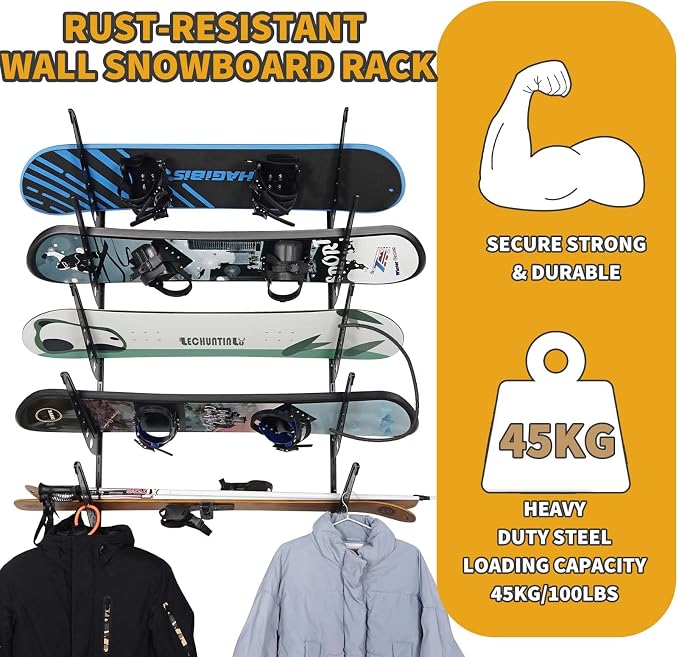 Snowboard Wall Racks, Adjustable Storage Rack - Image 3