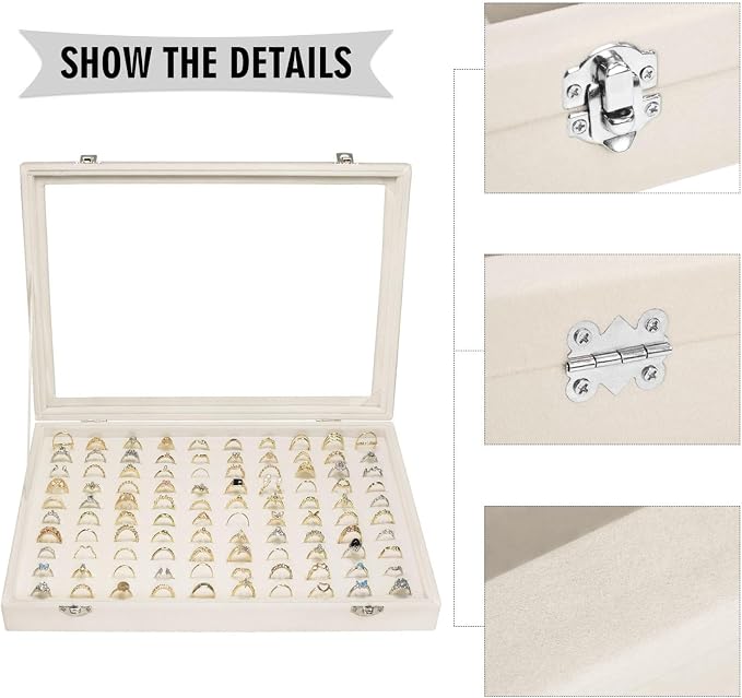 Velvet Ring Display Tray Organizer Box - Image 4