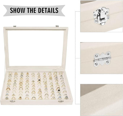 Velvet Ring Display Tray Organizer Box - Image 4