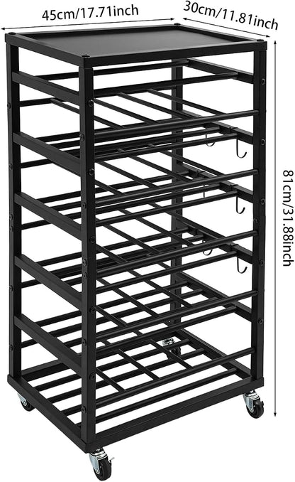 5-Tier Spray Paint Rack Organizer, Rolling Spray Bottle Holder - Image 5