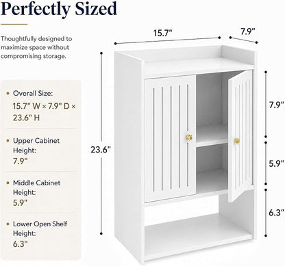 HAYOFAMY 4-Tier Wall Bathroom Storage Cabinet 7.9" D x 15.7" W x 23.6" H | PVC - Image 2