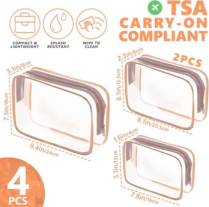 AURUZA Clear Makeup Bag, Portable Travel Toiletry Bags - Image 2