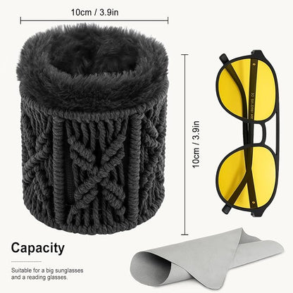 RayLove Glasses Holder for Nightstand, Boho Decor Eyeglass Case, Plush Lined - Image 8