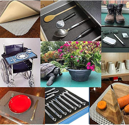 Shelf Liner Drawer Liner Non-Slip Mat Shelves Liners 12" X6.5’ Grid Pattern PVC - Image 6