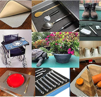 Shelf Liner Drawer Liner Non-Slip Mat Shelves Liners 12" X6.5’ Grid Pattern PVC - Image 6