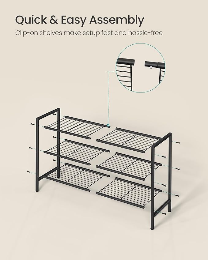SONGMICS Metal Shoe Rack, Free Standing Shoe Organizer - Image 7