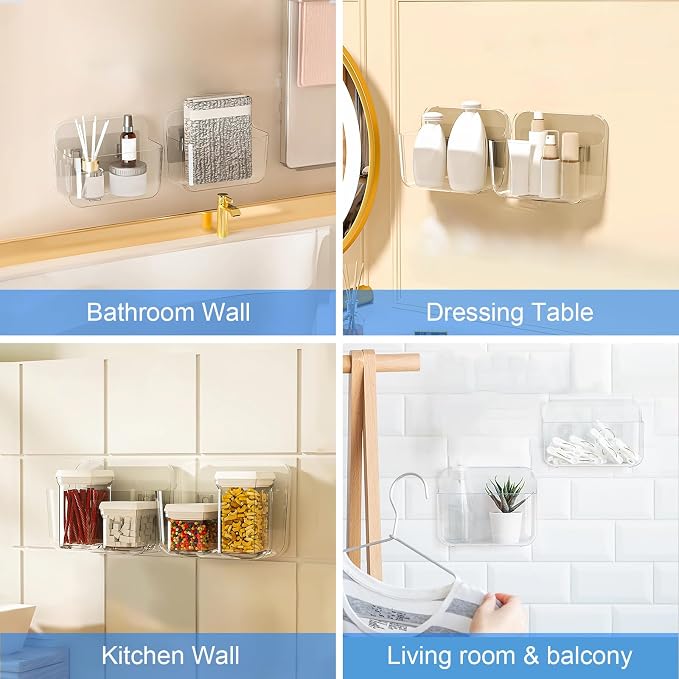 Diesisa Wall Mount Organizer, No Drilling Hang Adhesive Shelf, - Image 4