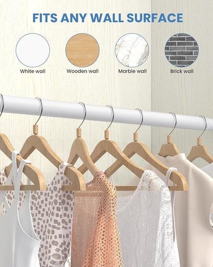 2 PACK Closet Rods for Hanging Clothes, 17 to 39 Inches Stepless Adjustable - Image 6