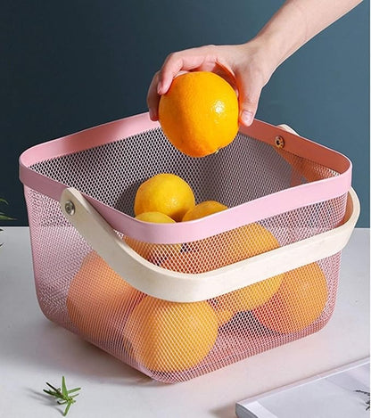 AJIODA Metal Mesh Steel Basket, Storage Organizer Basket Multi-functional - Image 7