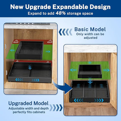Pull Out Cabinet Organizer ExpandableW &D, Insputer Slide Out Drawers - Image 2