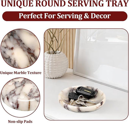 Hipiwe Decorative Key Holder for Entryway Table Round Key Bowl Marble - Image 6